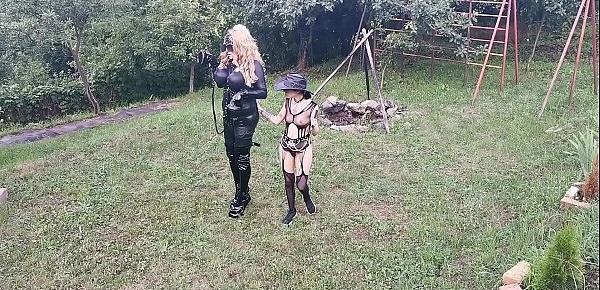  Horse training for blonde TV TS cunt by sexy goth domina pt1 HD